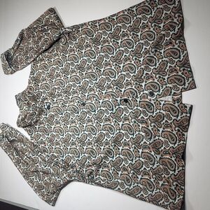 Haband Women’s Button Dress Shirt Long-Sleeve Paisley Size M